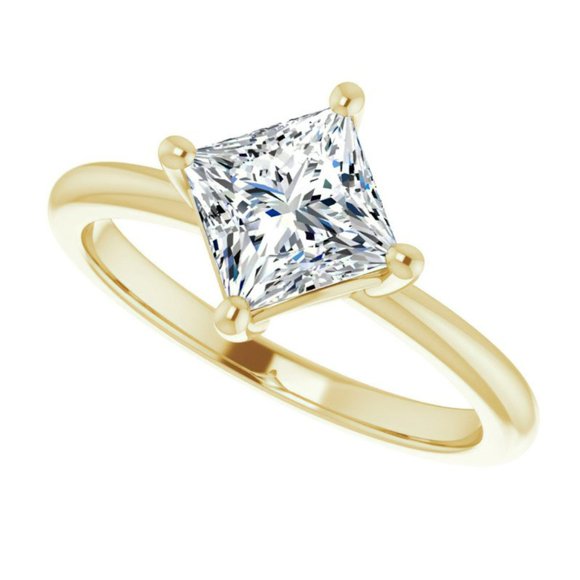 2.0Carat -7mm Kite-Set Princess Moissanite Solitaire Ring - Picture 8 of 14